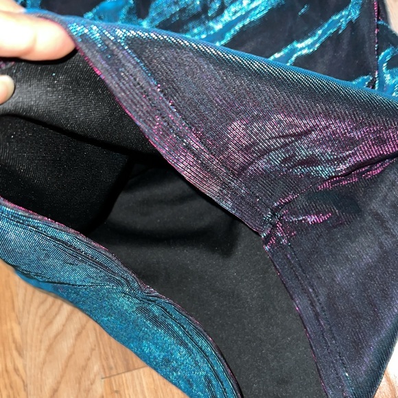 Draped Metallic Bodycon Mini Dress NWOT - Picture 3 of 10